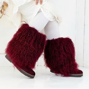 New BearPaw Burgundy Fur Winter Boots regular price $399.99